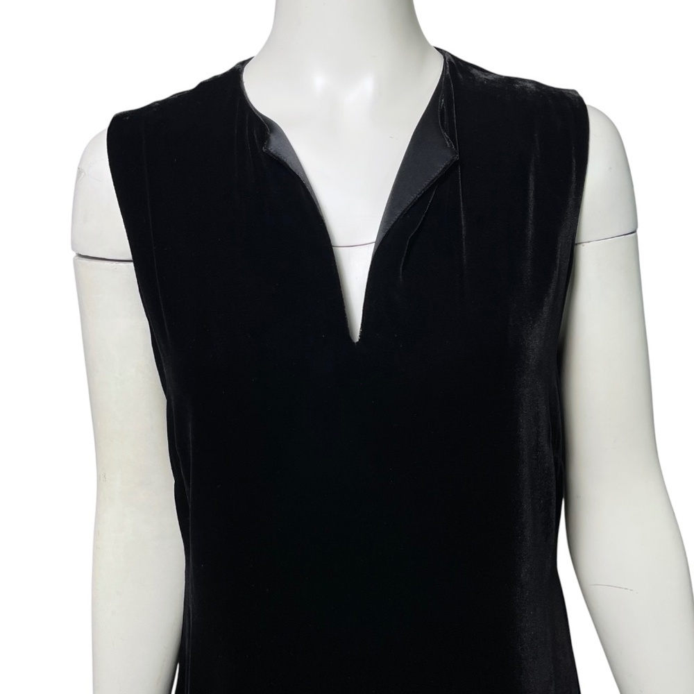 HARARI Luxurious Draped Velvet Maxi Dress Women's Size M Solid Black Vintage Y2K - Picture 2 of 9